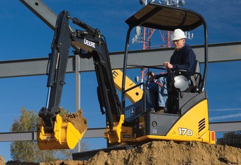 operator using a john deere 17d