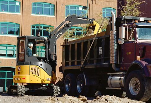 operator using john deere 35d